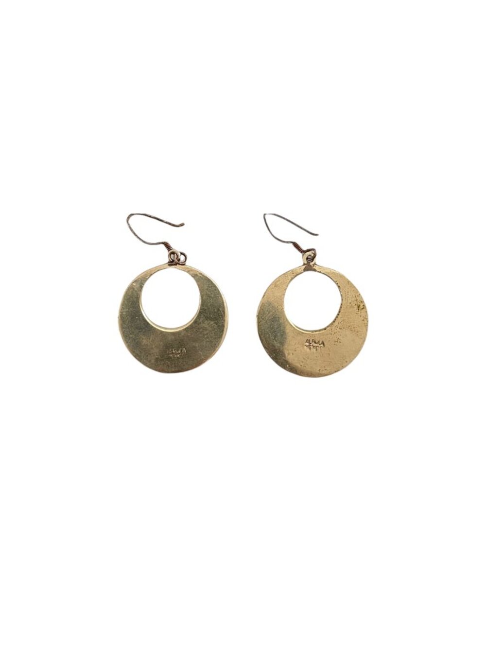 Vintage Abalone Earrings Alpaca Silver, Mexico - Picture 3 of 3